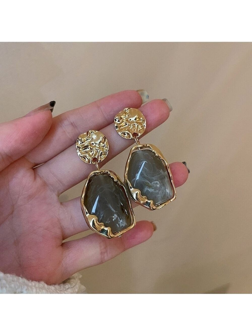 Elegant French Vintage Geometric Earrings